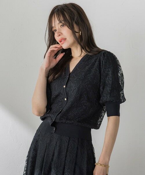 Viaggio Blu / ビアッジョブルー カーディガン・ボレロ | ジプソフィラ刺繍チュールカーディガン | 詳細23