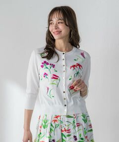 Viaggio Blu / ビアッジョブルー カーディガン・ボレロ | 【KEITA KAWASAKI × Viaggio Bluコラボ】リリー刺繍カーディガン