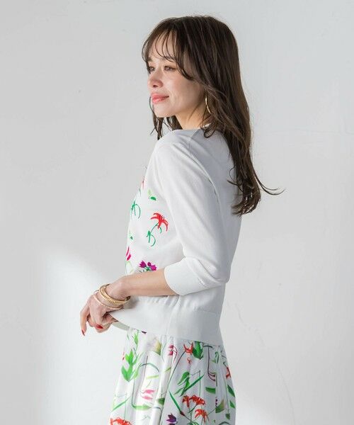 Viaggio Blu / ビアッジョブルー カーディガン・ボレロ | 【KEITA KAWASAKI × Viaggio Bluコラボ】リリー刺繍カーディガン | 詳細2