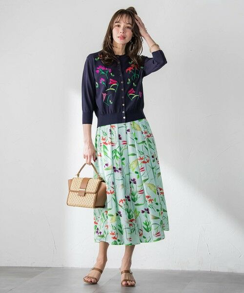 Viaggio Blu / ビアッジョブルー カーディガン・ボレロ | 【KEITA KAWASAKI × Viaggio Bluコラボ】リリー刺繍カーディガン | 詳細13