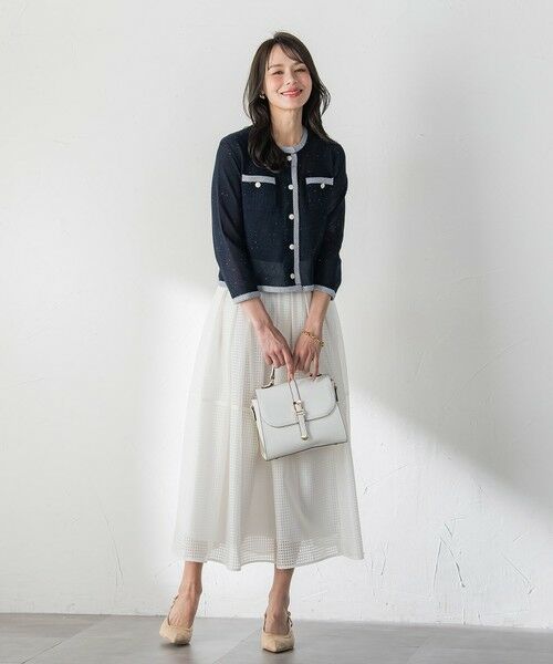 Viaggio Blu / ビアッジョブルー カーディガン・ボレロ | メッシュスパンコールニットカーディガン | 詳細10