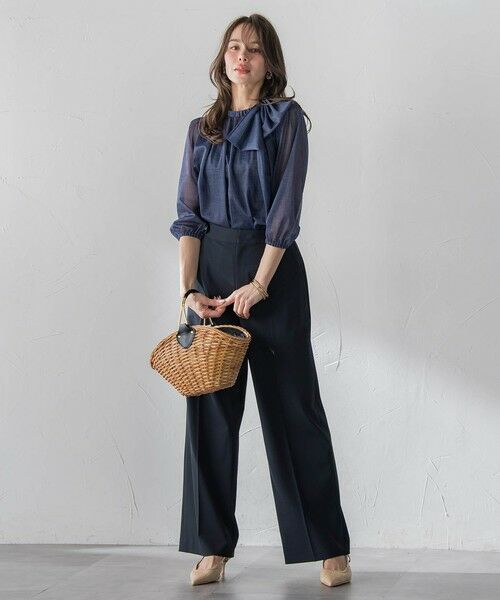 Viaggio Blu / ビアッジョブルー シャツ・ブラウス | サイドリボンオーガンジーデニムブラウス | 詳細11