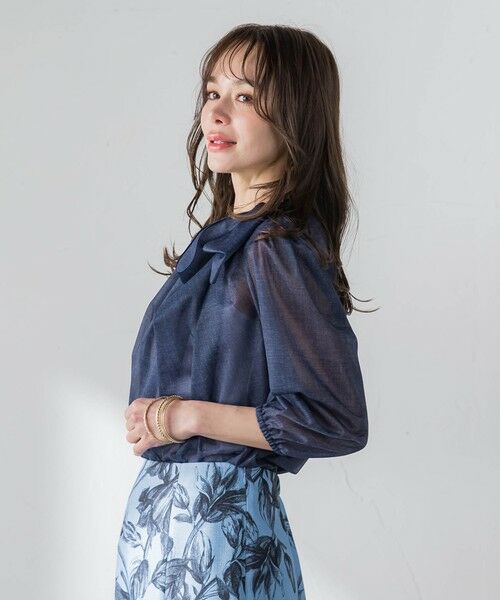 Viaggio Blu / ビアッジョブルー シャツ・ブラウス | サイドリボンオーガンジーデニムブラウス | 詳細2
