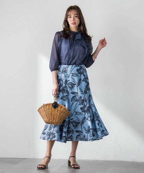 Viaggio Blu / ビアッジョブルー シャツ・ブラウス | サイドリボンオーガンジーデニムブラウス | 詳細4