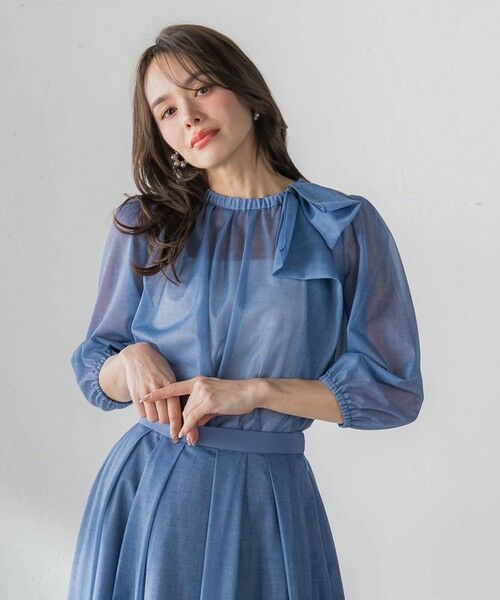 Viaggio Blu / ビアッジョブルー シャツ・ブラウス | サイドリボンオーガンジーデニムブラウス | 詳細21
