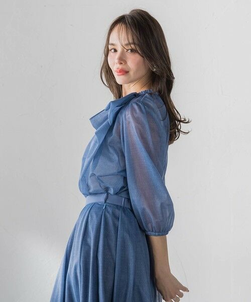 Viaggio Blu / ビアッジョブルー シャツ・ブラウス | サイドリボンオーガンジーデニムブラウス | 詳細22