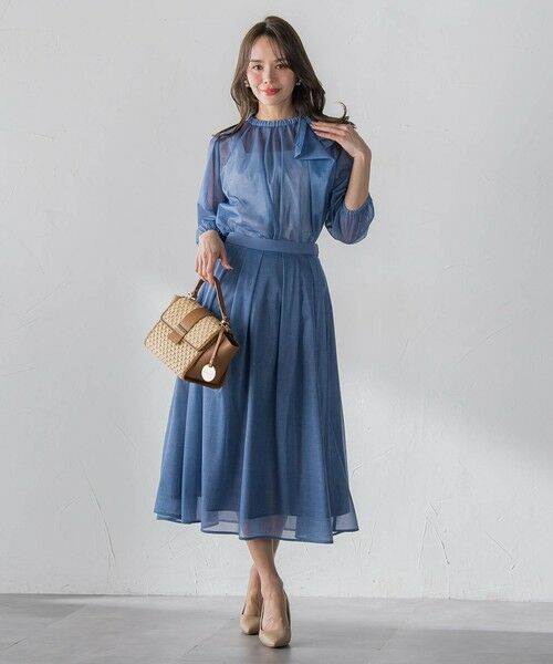 Viaggio Blu / ビアッジョブルー シャツ・ブラウス | サイドリボンオーガンジーデニムブラウス | 詳細24