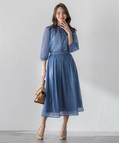 Viaggio Blu / ビアッジョブルー シャツ・ブラウス | サイドリボンオーガンジーデニムブラウス | 詳細25