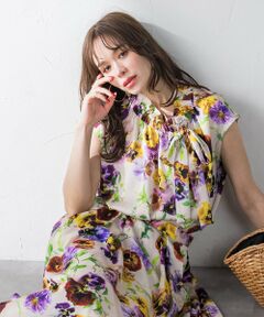 Viaggio Blu / ビアッジョブルー シャツ・ブラウス | 【KEITA KAWASAKI × Viaggio Bluコラボ】パンジープリントブラウス