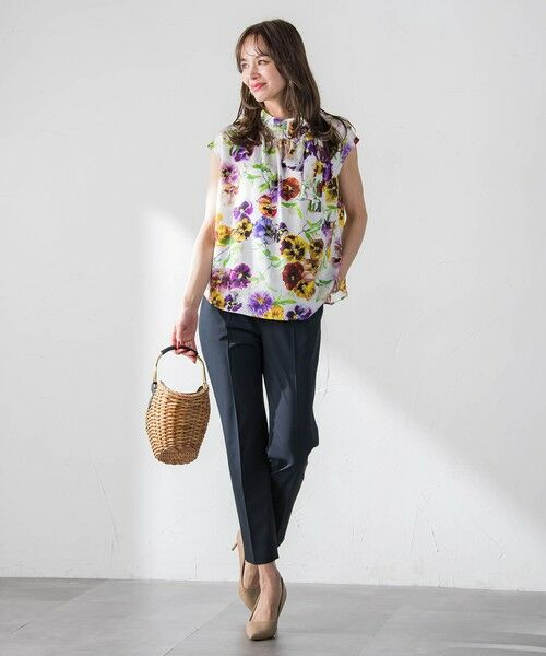 Viaggio Blu / ビアッジョブルー シャツ・ブラウス | 【KEITA KAWASAKI × Viaggio Bluコラボ】パンジープリントブラウス | 詳細10