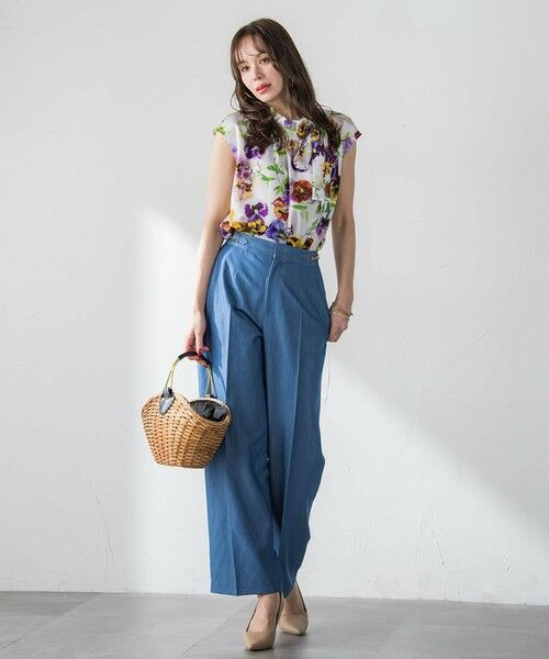 Viaggio Blu / ビアッジョブルー シャツ・ブラウス | 【KEITA KAWASAKI × Viaggio Bluコラボ】パンジープリントブラウス | 詳細11