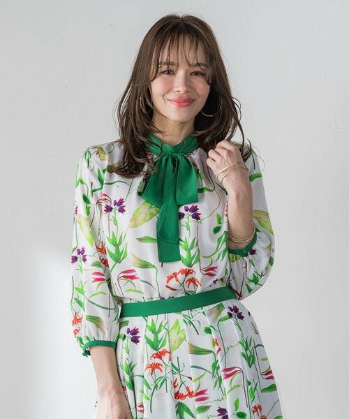 Viaggio Blu / ビアッジョブルー シャツ・ブラウス | 【KEITA KAWASAKI × Viaggio Bluコラボ】リリープリントブラウス（ホワイト）