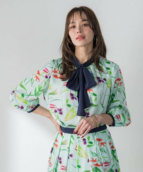 Viaggio Blu / ビアッジョブルー シャツ・ブラウス | 【KEITA KAWASAKI × Viaggio Bluコラボ】リリープリントブラウス（グリーン）