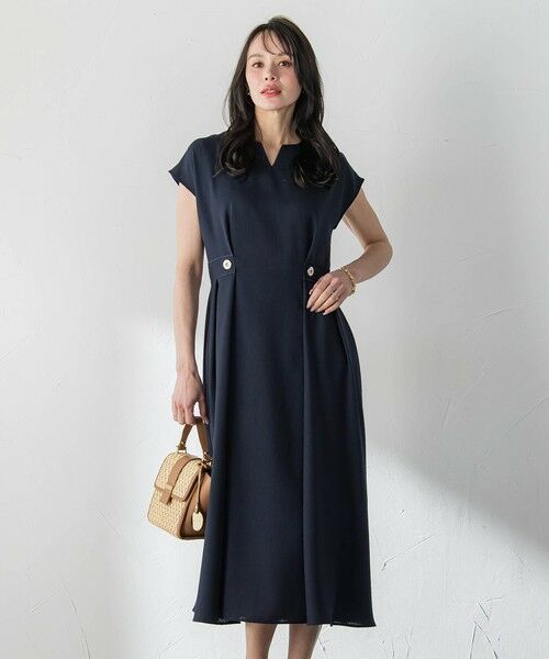 Viaggio Blu / ビアッジョブルー ロング・マキシ丈ワンピース | リネンツイルワンピース（ネイビー）