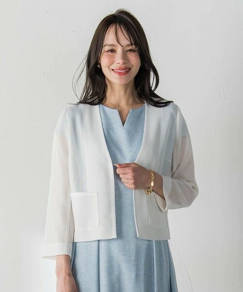 Viaggio Blu / ビアッジョブルー テーラードジャケット | ルフィネレノクロスジャケット（ホワイト）