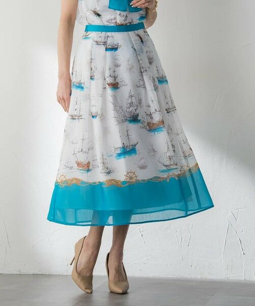 Viaggio Blu / ビアッジョブルー ミニ・ひざ丈スカート | Marine Voyageスカート（ホワイト）