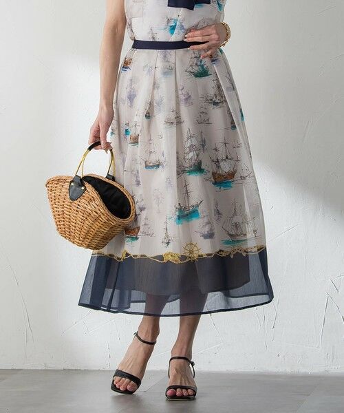 Viaggio Blu / ビアッジョブルー ミニ・ひざ丈スカート | Marine Voyageスカート（ベージュ）