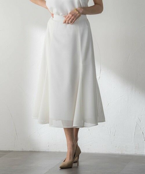 Viaggio Blu / ビアッジョブルー ミニ・ひざ丈スカート | ルフィネレノクロススカート（ホワイト）