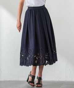 Viaggio Blu / ビアッジョブルー ミニ・ひざ丈スカート | レースエンブロイダリースカート