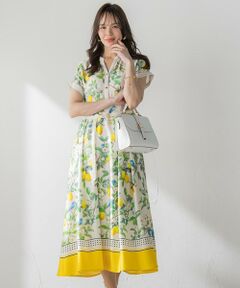 Viaggio Blu / ビアッジョブルー ロング・マキシ丈ワンピース | レモンプリントワンピース