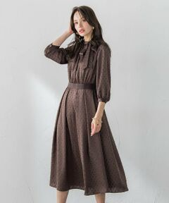 Viaggio Blu / ビアッジョブルー ロング・マキシ丈ワンピース | サテンドットワンピース