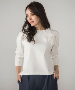Viaggio Blu / ビアッジョブルー カットソー | フラワーモチーフ付きポンチカットソー