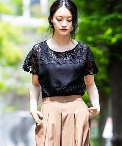 VICKY / ビッキー トップス | 異素材レースインナー付アンサンブル