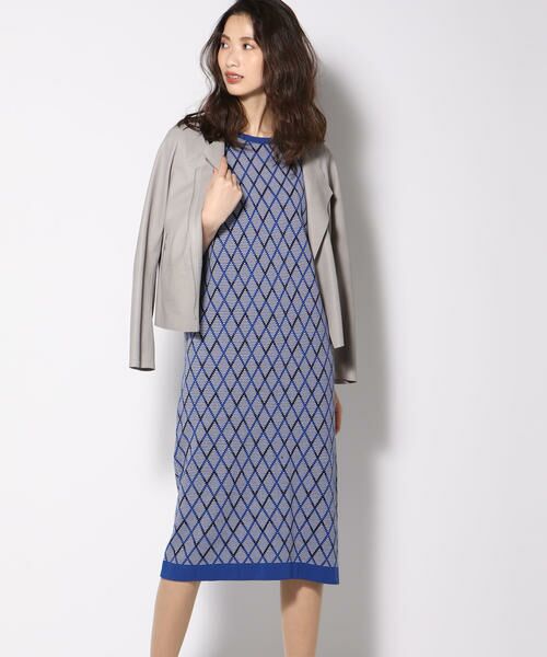 セール 幾何柄ジャガードニットワンピース ワンピース Vicky ビッキー ファッション通販 タカシマヤファッションスクエア
