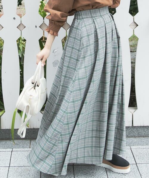 セール 洗濯機で洗える チェック柄ボリュームフレアスカート スカート Vicky ビッキー ファッション通販 タカシマヤファッションスクエア