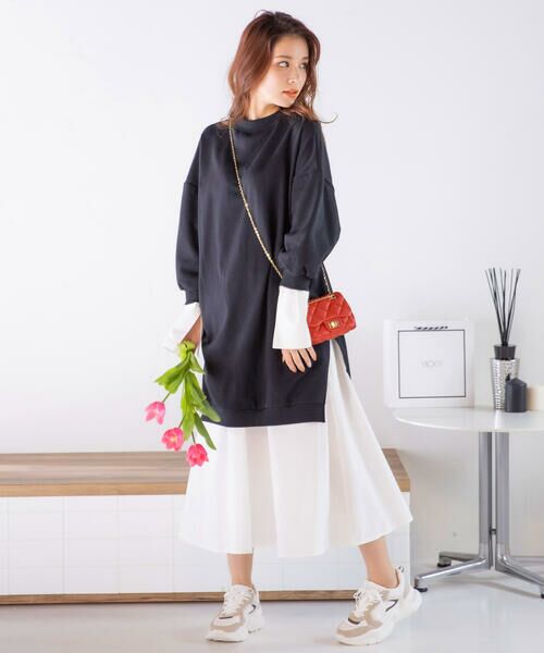 セール レイヤード風ドッキングワンピース 洗濯機で洗える ワンピース Vicky ビッキー ファッション通販 タカシマヤファッションスクエア