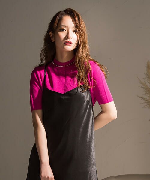 セール 半袖ニットボトルネック 手洗い可能 ニット セーター Vicky ビッキー ファッション通販 タカシマヤファッションスクエア