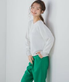 VICKY / ビッキー ニット・セーター | 【ビッキー定番/ロングセラー/愛されニット】袖ボタンニット《手洗い可能》