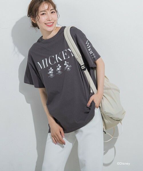 【DISNEY/ディズニー ミッキーマウス】MICKEYオーバーサイズTシャツ《洗濯機で洗える》