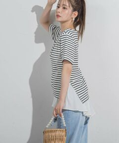 VICKY / ビッキー カットソー | 【セットでお得！アンサンブル】サイドスリットTシャツ+ペプラムタンク≪洗濯機で洗える≫