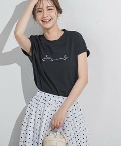 VICKY / ビッキー カットソー | 【ロゴTシャツ】フレンチスリーブTシャツ≪洗濯機で洗える≫