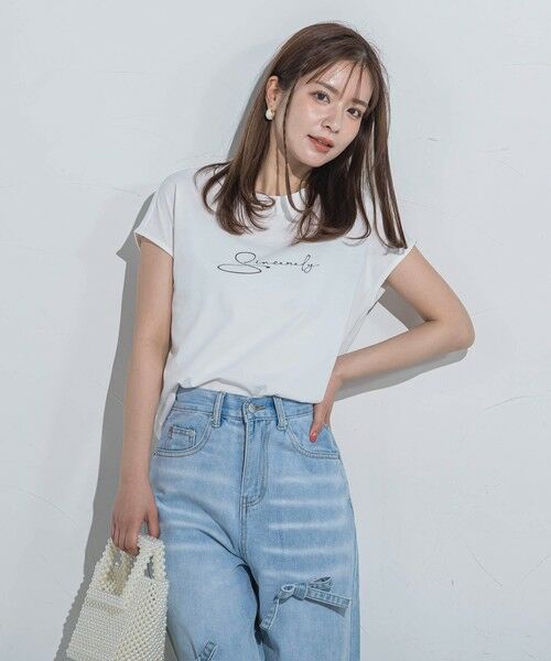 VICKY / ビッキー カットソー | 【ロゴTシャツ】フレンチスリーブTシャツ≪洗濯機で洗える≫ | 詳細9