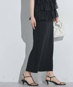 VICKY / ビッキー ミニ・ひざ丈スカート | 【サイドライン】ラメ切替カットスカート≪手洗い可能≫