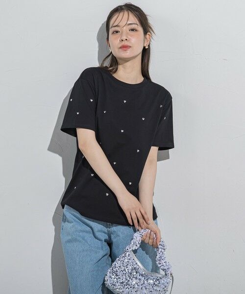 VICKY / ビッキー カットソー | ハートホットフィックスTシャツ≪手洗い可能≫ | 詳細7