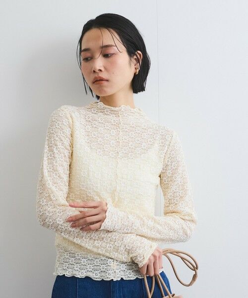 VICKY / ビッキー カットソー | 花柄ジャガードレーストップス≪手洗い可能≫ | 詳細1