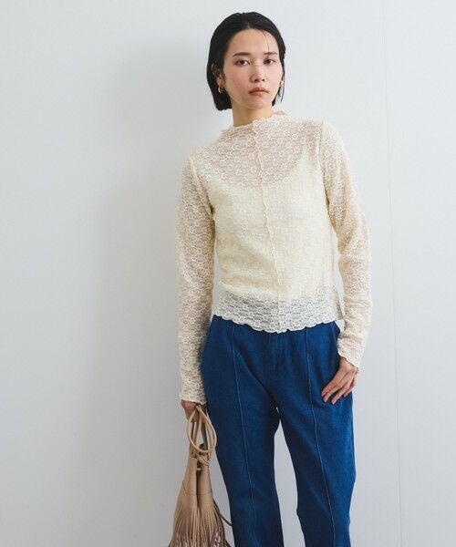 VICKY / ビッキー カットソー | 花柄ジャガードレーストップス≪手洗い可能≫ | 詳細3