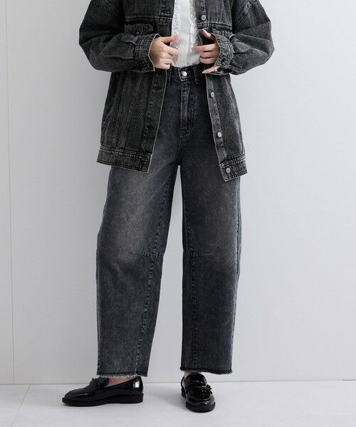 VICKY/ビッキー カーブダメージデニムパンツ≪洗濯機で洗える≫ ブラック M VICKY/ビッキー カーブダメージデニムパンツ≪洗濯機で洗える≫ ブラック M