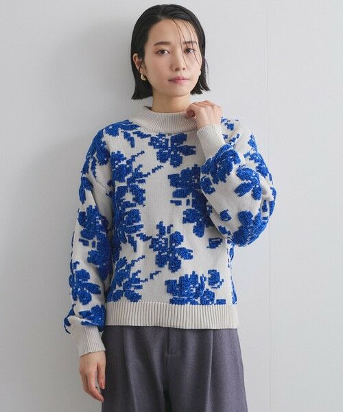 VICKY / ビッキー ニット・セーター | フラワーモールジャカードモックネックニット | 詳細12