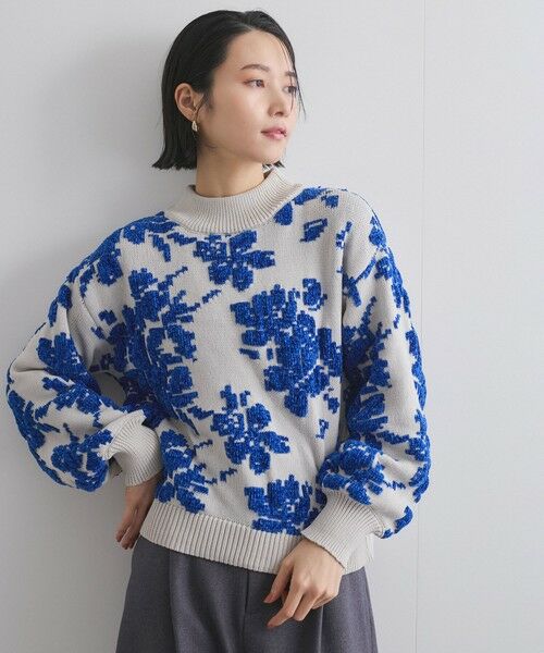 VICKY / ビッキー ニット・セーター | フラワーモールジャカードモックネックニット | 詳細13