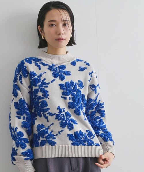 VICKY / ビッキー ニット・セーター | フラワーモールジャカードモックネックニット | 詳細14