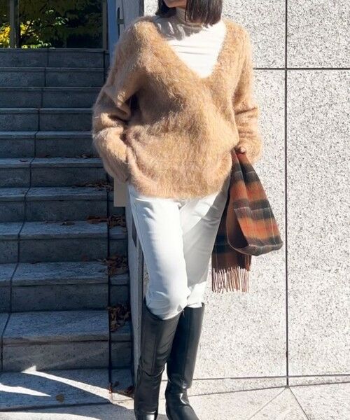 VICKY / ビッキー ニット・セーター | ブークレシャギーニットVネックプルオーバー≪手洗い可能≫ | 詳細7