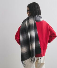 VICKY / ビッキー マフラー・ショール・スヌード・ストール | オンブレーチェックフリンジストール