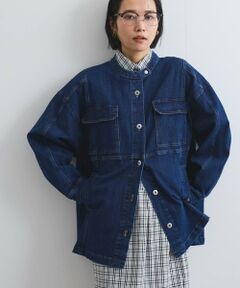 VICKY / ビッキー テーラードジャケット | ストレッチデニムチュニックジャケット≪手洗い可能≫