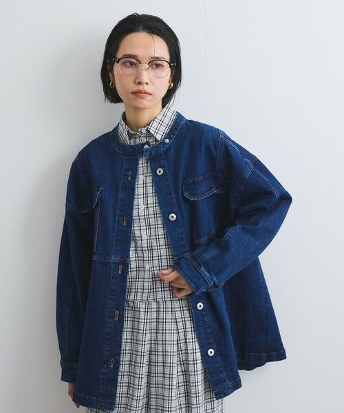 VICKY / ビッキー テーラードジャケット | ストレッチデニムチュニックジャケット≪手洗い可能≫ | 詳細5