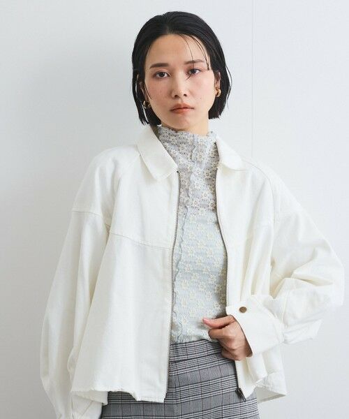 VICKY/ビッキー バックフレアデニムブルゾン≪手洗い可能≫ オフホワイト M VICKY/ビッキー バックフレアデニムブルゾン≪手洗い可能≫ オフホワイト M