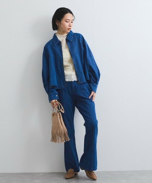 VICKY / ビッキー テーラードジャケット | バックフレアデニムブルゾン≪手洗い可能≫ | 詳細4